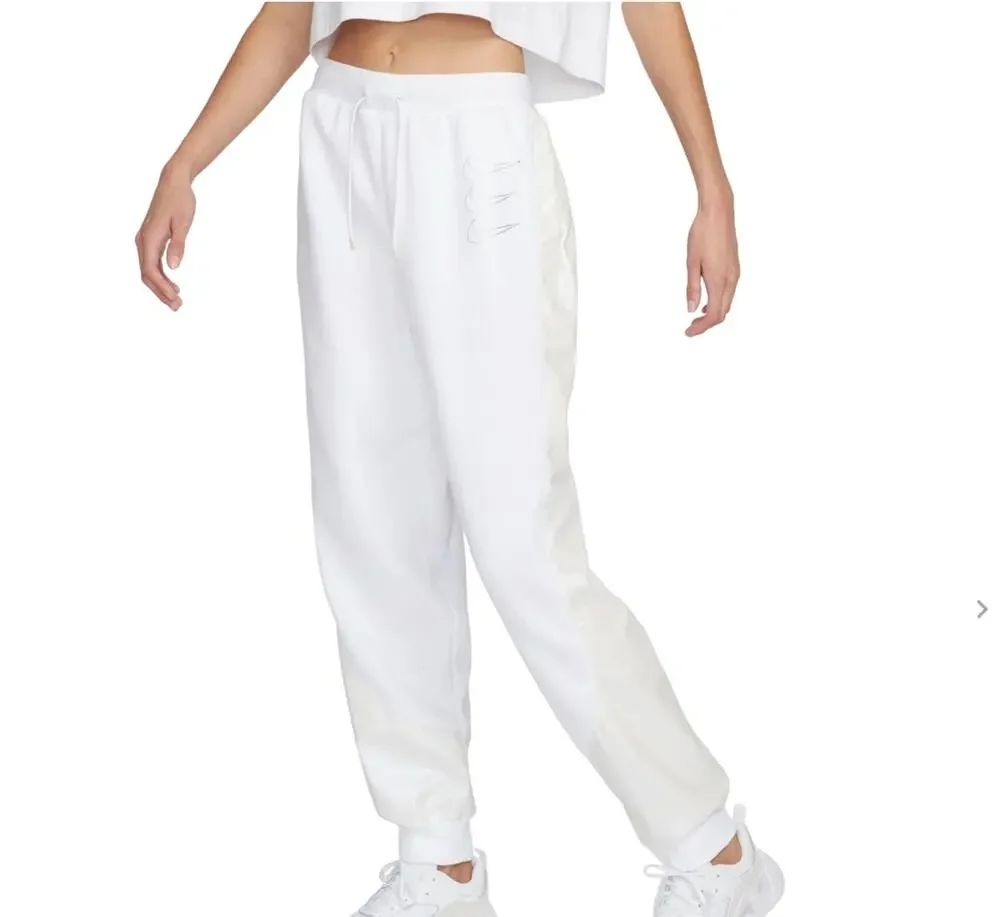 Nike Women's White Iridescent Opal Fleece Oversized Joggers Plus Size XXL